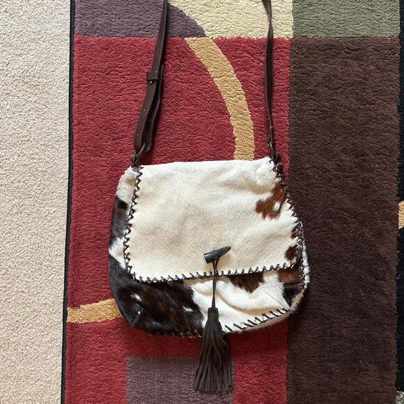 Russell & Bromley Handbags - Russell & Bromley Designer Cowhide Leather Satchel Crossbody Cowboy Western Bag